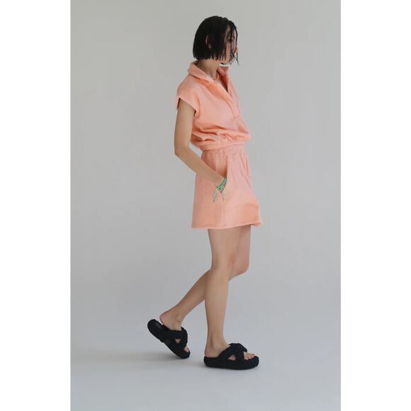 Mantra Irie Towel Collar Top in Peach S - Picture 1 of 3